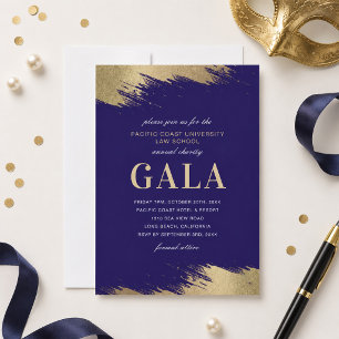 Invitación a la Gala Azul Dorada Evento Formal