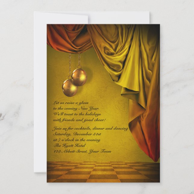 Invitación a la gala de Año Nuevo Gold (Anverso)