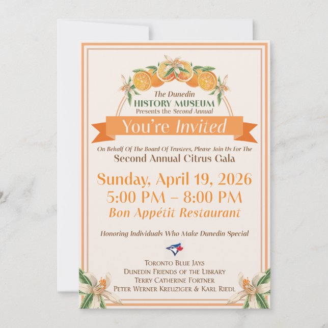 Invitación a la Gala de Cítricos 2026 (Anverso)