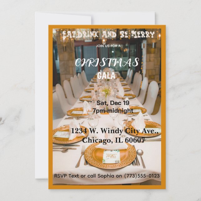 Invitación a la Gala de Navidad (Anverso)