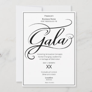 Invitación a la Gala de Negocios de Corbata Negra