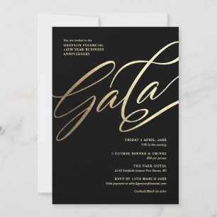 Invitación a la Gala de oro y negro