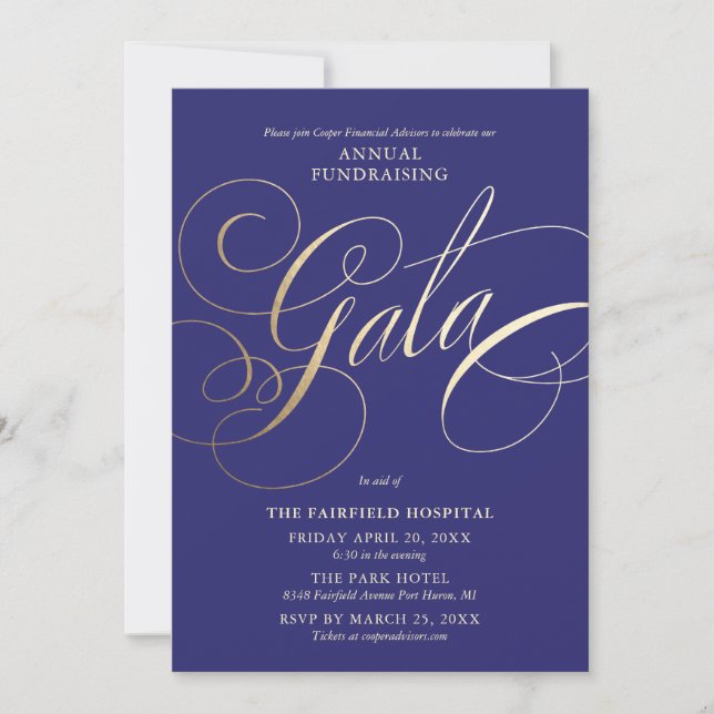 Invitación a la Gala de Recaudación de Fondos Azul (Anverso)