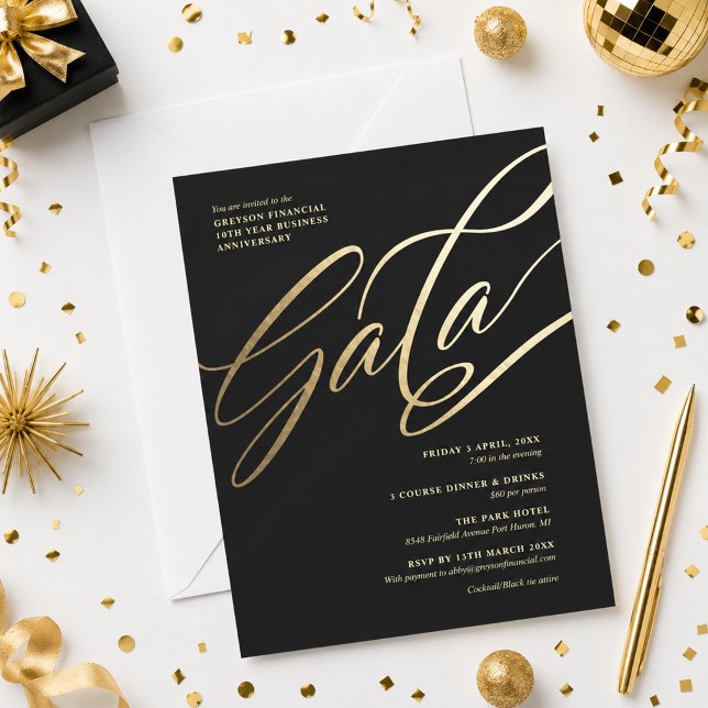 Invitación a la Gala Negra y Dorada (Subido por el creador)