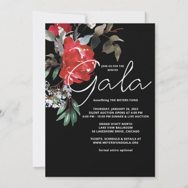 Invitación a la Gala Rosa Roja de Invierno (Anverso)