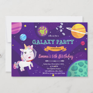 Invitación a la galaxia del espacio de unicornios