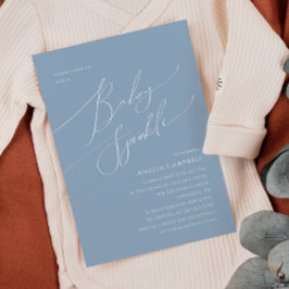 Invitación a la gema de un bebé azul agitado y cap