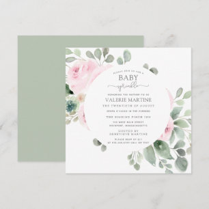 Invitación a la gestación de rociado de bebé flora