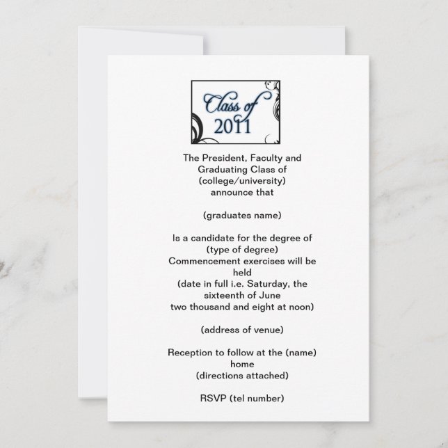 Invitación a la graduación (Anverso)