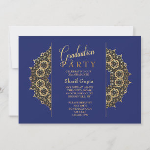 Invitación a la graduación con soporte de oro