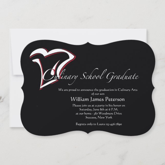 Invitación a la graduación culinaria (Anverso)
