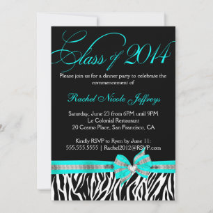 Invitación a la graduación de Black White Verde az