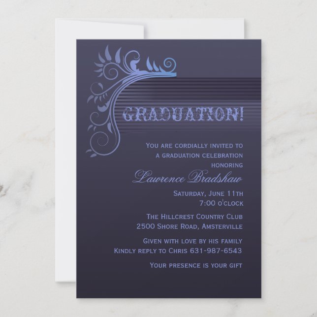 Invitación a la graduación de Blue Horizon (Anverso)