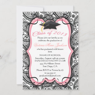 Invitación a la graduación de bonito Paisley
