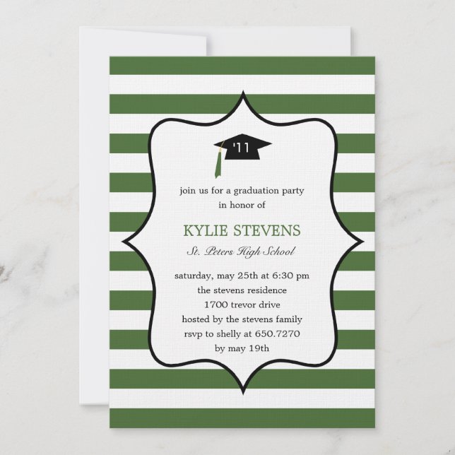 Invitación a la graduación de Cap de Guay - Verde (Anverso)