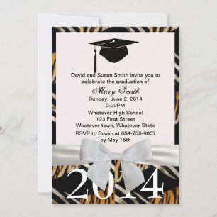 Invitación A La Graduación De Cebra Y Tigre Blanco