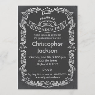 Invitación a la graduación de Chalkboard