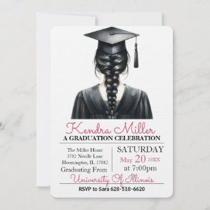 Invitación a la graduación de color de agua de la 