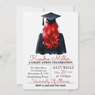Invitación a la graduación de color de agua de la 