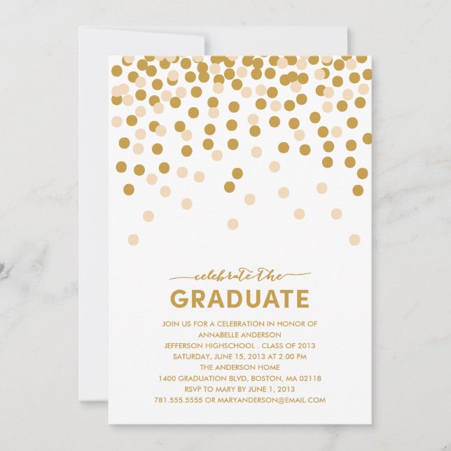 Invitación a la graduación de Confetti (Anverso)