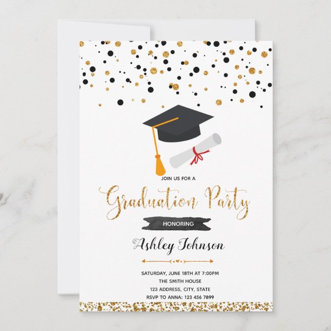 Invitación a la graduación de Confetti (Anverso)