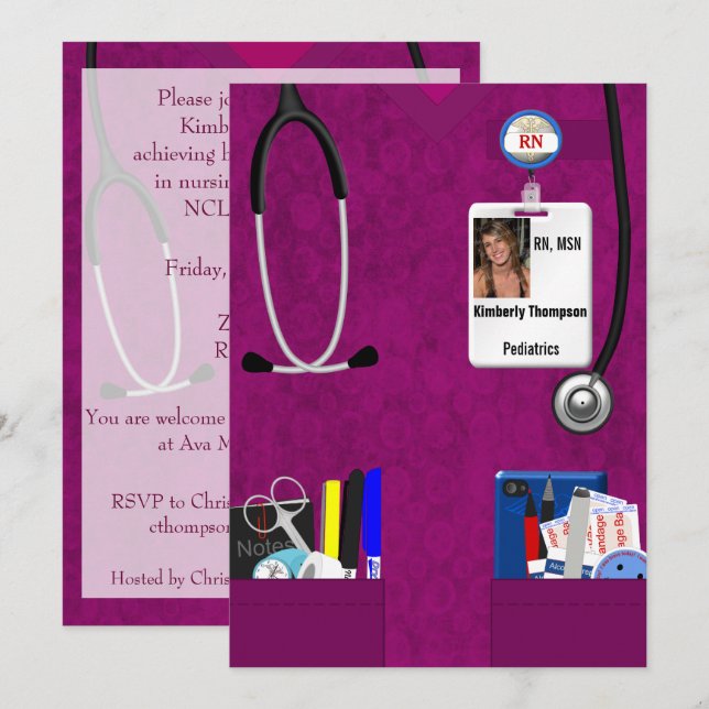 Invitación a la graduación de Enfermería (Anverso / Reverso)