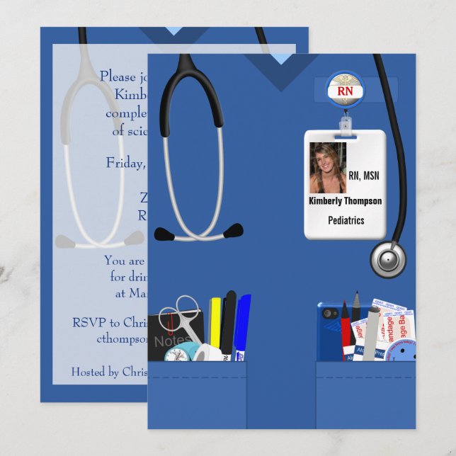 Invitación a la graduación de Enfermería (Anverso / Reverso)