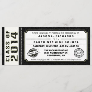 Invitación a la graduación de entradas en blanco y