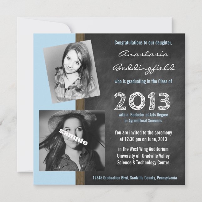 Invitación a la graduación de estudiantes universi (Anverso)