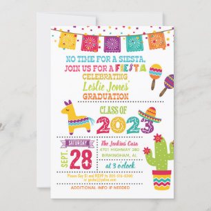 Invitación a la graduación de Fiesta - Blanco (202