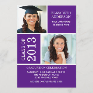Invitación a la graduación de fotos ~Clásico morad