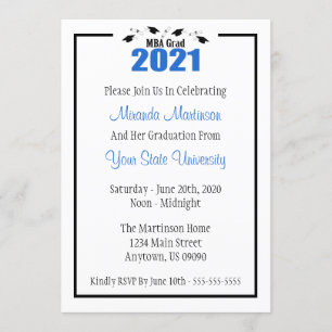 Invitación a la graduación de grado 2021 de MBA (C