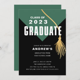 Invitación a la graduación de Green Cap en negrita