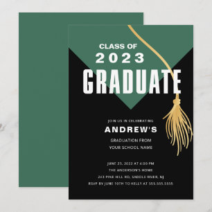 Invitación a la graduación de Green Cap en negrita