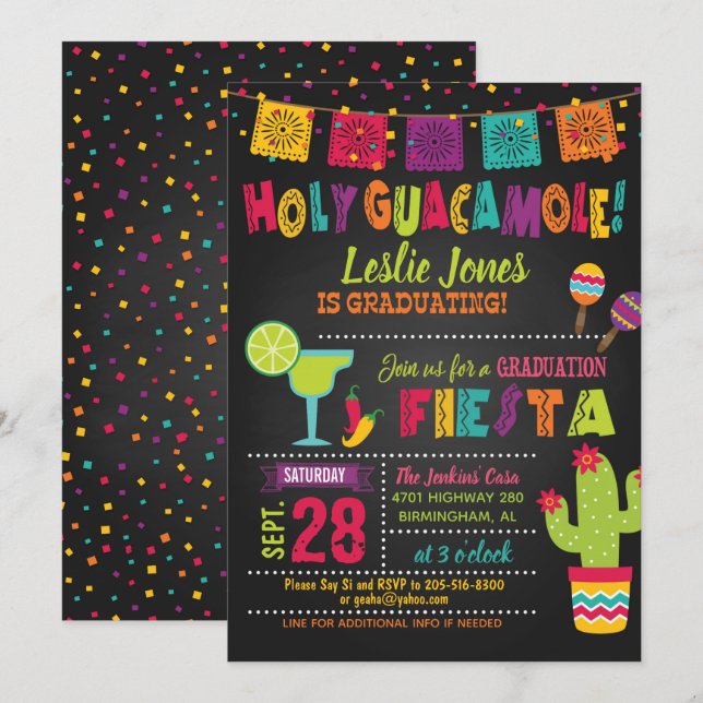 Invitación a la graduación de Guacamole (Anverso / Reverso)