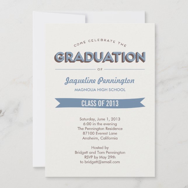 Invitación a la graduación de la celebración de la (Anverso)