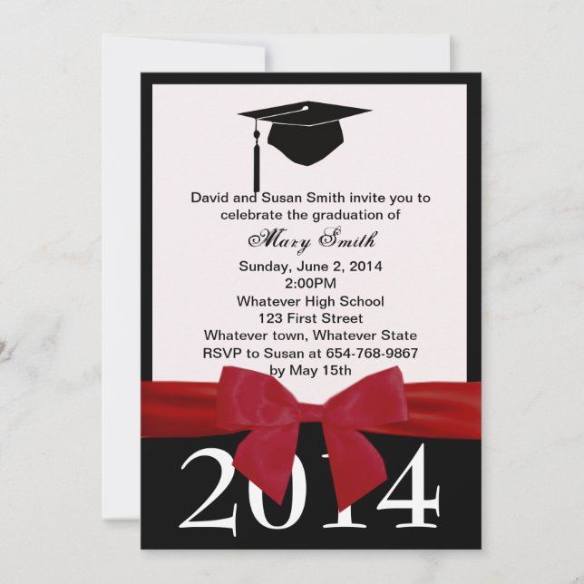 Invitación a la graduación de la cinta roja (Anverso)