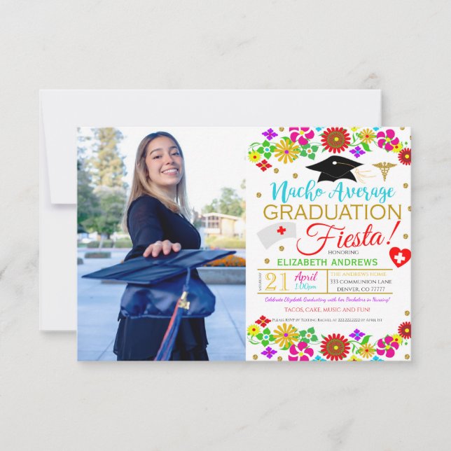 Invitación a la graduación de la enfermera Fiesta (Anverso)