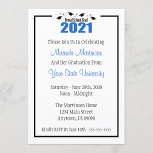 Invitación a la graduación de la escuela dental 20