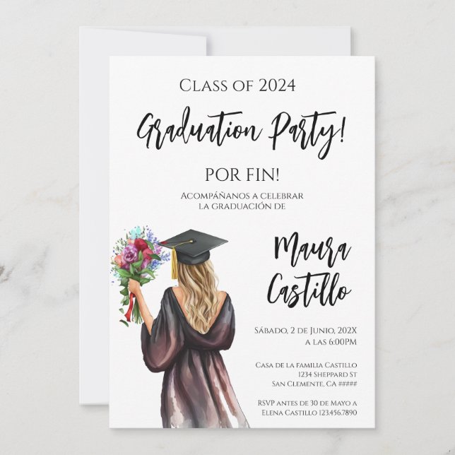 Invitación a la graduación de la escuela secundari (Anverso)