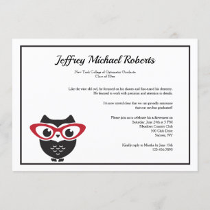 Invitación a la graduación de la optometría con oj