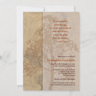 Invitación a la graduación de la sombra del árbol