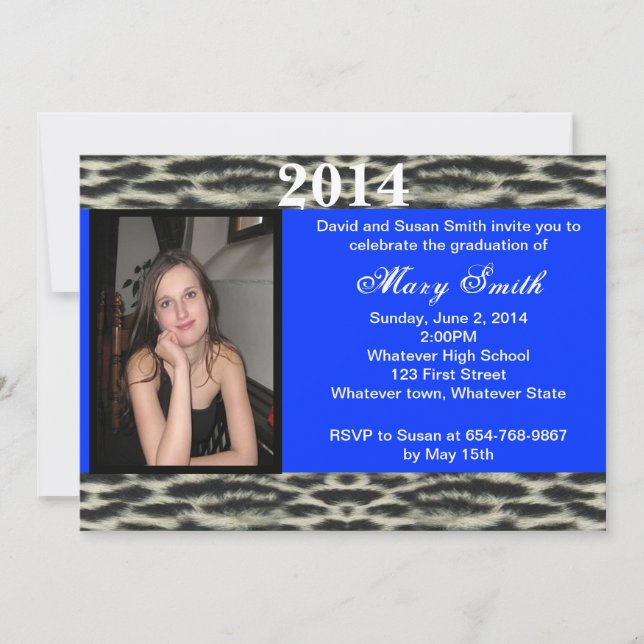 Invitación a la graduación de Leopardo de la niebl (Anverso)