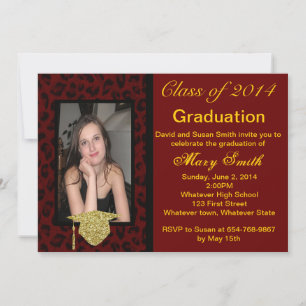 Invitación a la graduación de Leopardo Rojo