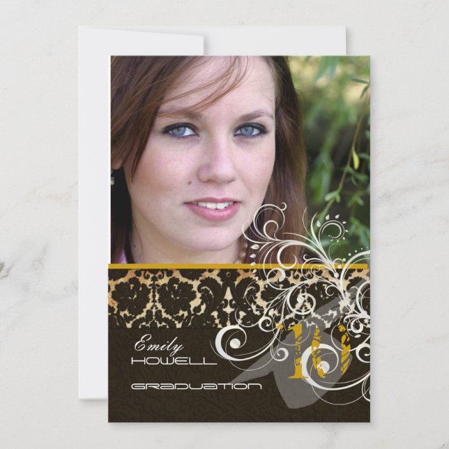 Invitación a la graduación de PixDezines Desiree D (Anverso)