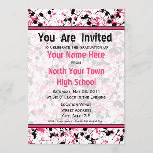 Invitación a la graduación de Plata Rosa y Negra -