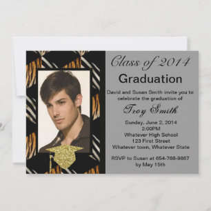 Invitación A La Graduación De Tigres Y Cebra Fotog