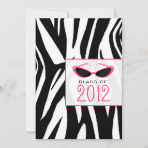 Invitación a la graduación de Zebra y gafas de sol