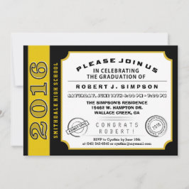 Invitación a la graduación del Black & Gold Ticket