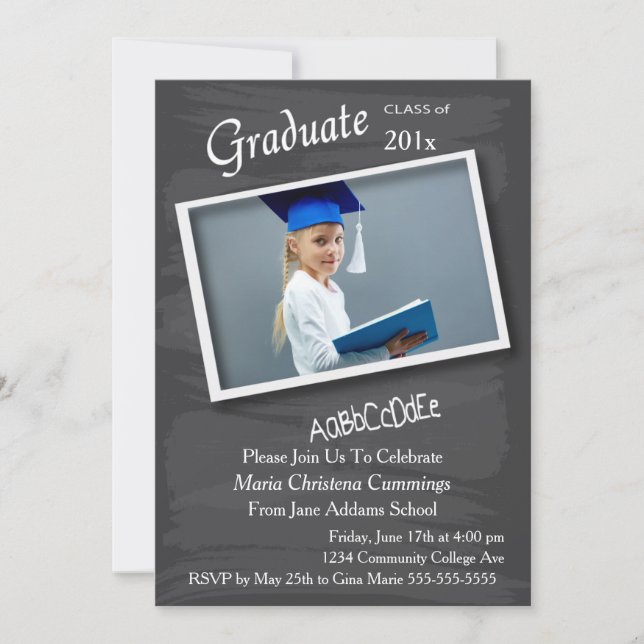 Invitación a la graduación del marco fotográfico d (Anverso)